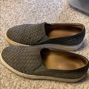 M. Gemi Woven Dark Gray Slip-On Sneakers